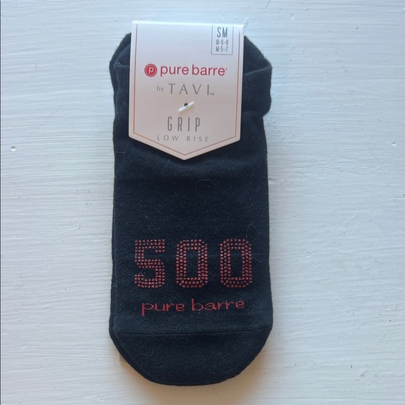 Pure Barre Accessories - Pure Barre by Tavi Black and Red Grip Socks